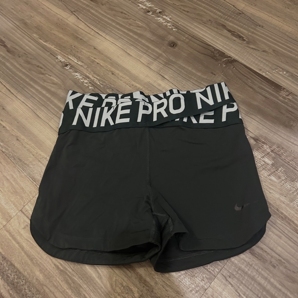 Nike Women's Army Green Pro Athletic Shorts